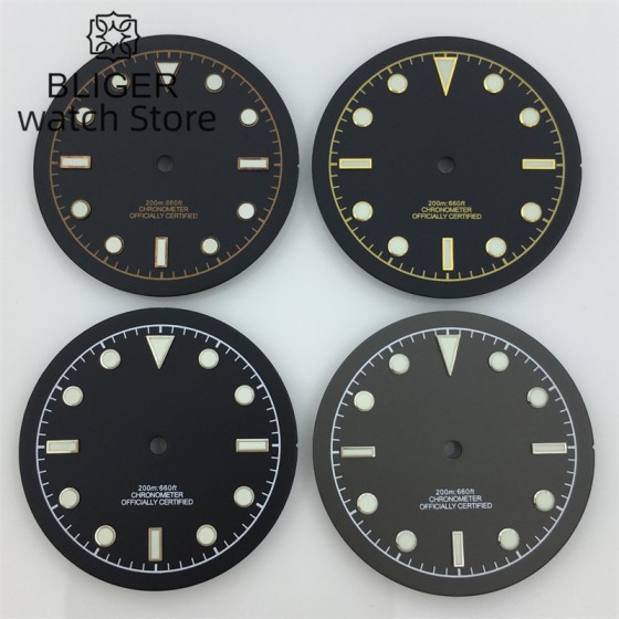 BLIGER 33.5mm dial Black Gold Grey Rose gold Green luminous Fits NH34 NH35 NH36 ETA 2824 2836 PT5000 Miyota DG series movement