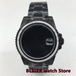 BLIGER 40mm Black PVD Watch Case Waterproof Sapphire Glass Stainless Strap Fit NH34 NH35 36 ETA2824 36 DG Miyota PT5000 Movement