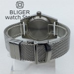BLIGER 38mm Plain Glass Vintage Watch Case Stainless Steel Mesh Strap Fit Japan NH35 NH36 ETA2824 PT5000 Automatic Movement