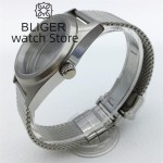 BLIGER 38mm Plain Glass Vintage Watch Case Stainless Steel Mesh Strap Fit Japan NH35 NH36 ETA2824 PT5000 Automatic Movement