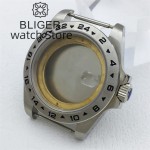 BLIGER 43mm Explorer 2 Case Solid Bezel Sapphire Glass Fit ETA2836 Miyota 8215 821A DG Mingzhu2813 3804 Movement