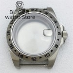BLIGER 43mm Explorer 2 Case Solid Bezel Sapphire Glass Fit ETA2836 Miyota 8215 821A DG Mingzhu2813 3804 Movement
