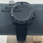 40mm Black PVD NH35 Watch Case Rubber Strap Sapphire Glass With 120 clicks Waterproof Fit NH34 NH35 NH36 ETA2824 PT5000 Movement