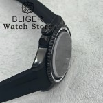 40mm Black PVD NH35 Watch Case Rubber Strap Sapphire Glass With 120 clicks Waterproof Fit NH34 NH35 NH36 ETA2824 PT5000 Movement