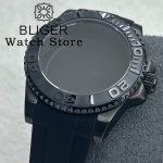 40mm Black PVD NH35 Watch Case Rubber Strap Sapphire Glass With 120 clicks Waterproof Fit NH34 NH35 NH36 ETA2824 PT5000 Movement