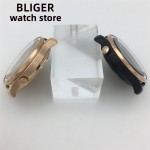 BLIGER Case 41mm Black Rose Gold Sapphire Glass Suitable for NH34 NH35 NH36 PT5000 ETA2836 Miyota 8205 8215 821 DG3804 movement