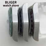 BLIGER 40mm Diving Watch Case Black Green Brown Fixed Solid Ceramic Bezel Sapphire Glass Fits NH34 NH35 PT5000 ETA2824 movement