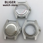 BLIGER 40mm Diving Watch Case Black Green Brown Fixed Solid Ceramic Bezel Sapphire Glass Fits NH34 NH35 PT5000 ETA2824 movement