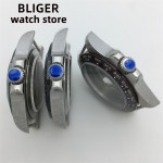 BLIGER 40mm Diving Watch Case Black Green Brown Fixed Solid Ceramic Bezel Sapphire Glass Fits NH34 NH35 PT5000 ETA2824 movement