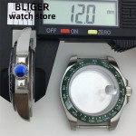 BLIGER 40mm Diving Watch Case Black Green Brown Fixed Solid Ceramic Bezel Sapphire Glass Fits NH34 NH35 PT5000 ETA2824 movement