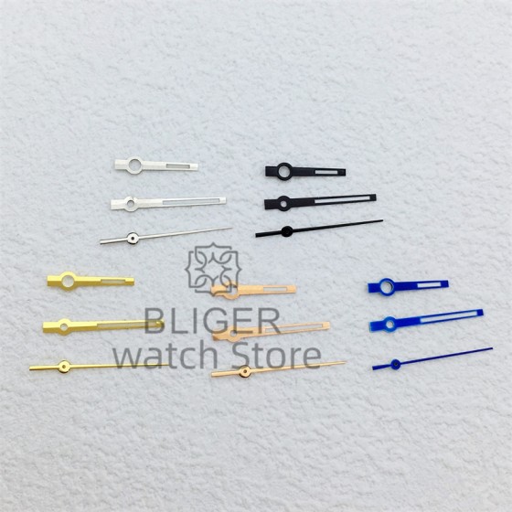 BLIGER Silver Rose Gold Blue Watch Hands Green Luminous Hands Fit NH35 NH36 ETA 2824 2836 PT5000 Miyota8205 DG2813 3804 Movement