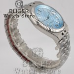 BLIGER 36mm 40mm Luxury NH35 Sport Clock Automatic Mechanical Wristwatch For Men Sapphire Glass Calendar Ice Blue Men's watch