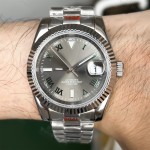 BLIGER 36mm 39mm Sunburst Grey Dial Dark Green Roman Numbers NH35 Automatic Men Watch Stainless Steel Strap Sapphire Glass