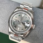 BLIGER 36mm 39mm Sunburst Grey Dial Dark Green Roman Numbers NH35 Automatic Men Watch Stainless Steel Strap Sapphire Glass