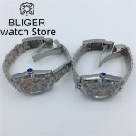 BLIGER 36mm 39mm NH35A PT5000 Men's Watch Orange Blue Puzzle Printing Dial Sapphire Crystal Slot Bezel Automatic Watch For Me