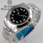 BLIGER 36mm 39mm Men Mechanical Wristwatches Sapphire Glass NH35A PT5000 Automatic Watches Glass Luminous Waterproof Watch Men