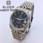 BLIGER 36mm/39mm Black dial Roman numerals NH35A Automatic Mechanical Watch For Men Sapphire Glass With Date Deep waterproofing