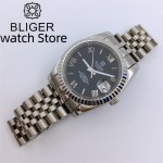 BLIGER 36mm/39mm Black dial Roman numerals NH35A Automatic Mechanical Watch For Men Sapphire Glass With Date Deep waterproofing