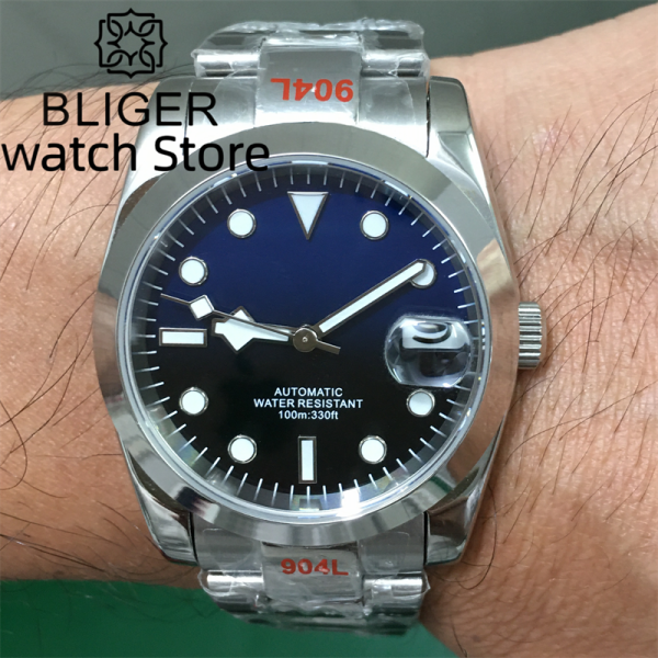 BLIGER 36MM 39MM NH35 MIYOTA 8215 PT5000 Automatic mechanical men's watch Stainless Bracelet Sapphire glass Luminous With Date