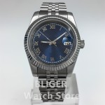 BLIGER 36mm 39mm 10ATM Waterproof NH35 Automatic Watch For Lovers Wristwatch Date Roman Dial Sapphire Glass Stainless Strap