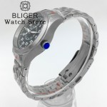 BLIGER 36mm 39mm Diving Pilot NH35 Automatic Watch For Men Dome Sapphire Glass Super Green Luminous 10BAR Waterproof