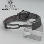 BLIGER 36mm 39mm Diving Pilot NH35 Automatic Watch For Men Dome Sapphire Glass Super Green Luminous 10BAR Waterproof