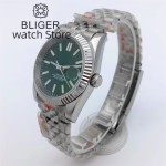 BLIGER 36mm 39mm sapphire glass green dial Date Green Luminous NH35A Movement automatic Men's watch stainless steel strap