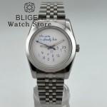 36mm 39mm NH35 Watch For Who cares, I'm already late Blue Text Dial Sapphire Crystal NH35A Automatic Movement Watches For Man