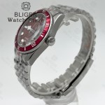 BLIGER 39mm BB Diver Watch For Men Red Sunray Dial C3 Luminous NH35 Automatic Mechanical Watches Sapphire Glass 10Bar Reloj