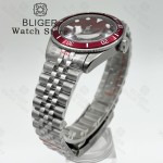 BLIGER 39mm BB Diver Watch For Men Red Sunray Dial C3 Luminous NH35 Automatic Mechanical Watches Sapphire Glass 10Bar Reloj