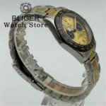 BLIGER 39mm Two tone Gold VK64 Moon Quartz Chronograph Watch For Men With 5 Hands 6 O'clock Date Waterproof Sapphire Crystal