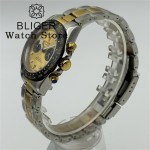 BLIGER 39mm Two tone Gold VK64 Moon Quartz Chronograph Watch For Men With 5 Hands 6 O'clock Date Waterproof Sapphire Crystal