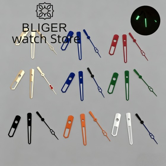 BLIGER NH35 Watch Hands Red Green Blue Orange Black Silver Rose gold Watches Needles Fits NH34 NH35 NH36 NH38 NH70 NH72 Movemen