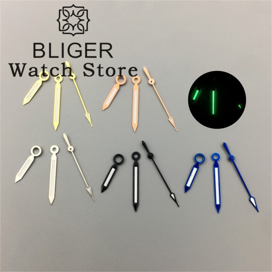 BLIGER Watch Hands Green Luminous Hands Fit NH34 NH35 NH36 NH37 NH38 NH39 7S26 7S36 4R35 4R36 ETA2824 2836 PT5000 Movement