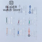 BLIGER NH34 GMT Watch Hands Luminous Fit NH34A NH34 Automatic Movement Men's Watch Rose Gold Orange Blue Watch Parts
