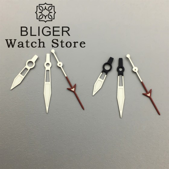 BLIGER Black White Watch Hands Green Luminous Hands Fit NH34 NH35 NH36 NH38 7S26 7S36 4R35 4R36 ETA2824 PT5000 Movement
