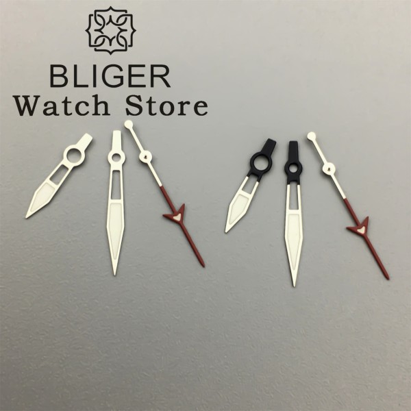BLIGER Black White Watch Hands Green Luminous Hands Fit NH34 NH35 NH36 NH38 7S26 7S36 4R35 4R36 ETA2824 PT5000 Movement