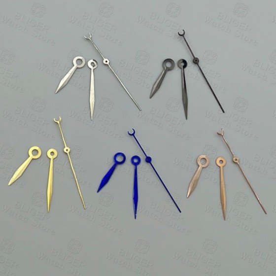 NH35 With Trident Shape Second Hand Metallic Blue Silver Gold Gun Watch Hands Fit NH34 NH35 ETA2824 PT5000 Watch Parts