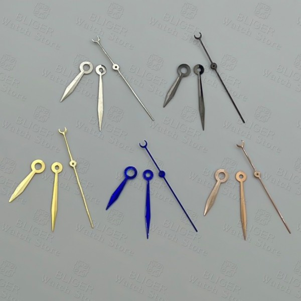 NH35 With Trident Shape Second Hand Metallic Blue Silver Gold Gun Watch Hands Fit NH34 NH35 ETA2824 PT5000 Watch Parts