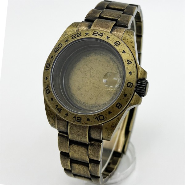 BLIGER Bronze Retro 40mm Watch Case Sapphire Crystal For Explore 2 Fit NH34 NH35 NH36 NH38 ETA2824 PT5000 Movement Screw Crown