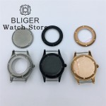 BLIGER 40mm Dome Sapphire Glass Vintage 50-FATHOMS Diver Case Sandblast Case Fit NH35 NH36 ETA2824 PT5000 Movement Screw Crown