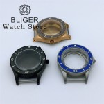BLIGER 40mm Dome Sapphire Glass Vintage 50-FATHOMS Diver Case Sandblast Case Fit NH35 NH36 ETA2824 PT5000 Movement Screw Crown