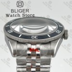 BLIGER 39mm BB58 Watch Case Jubilee Bracelet Stainless Screw Crown Domed Sapphire Glass Fit NH34 NH35 ETA2824 PT5000 Movement