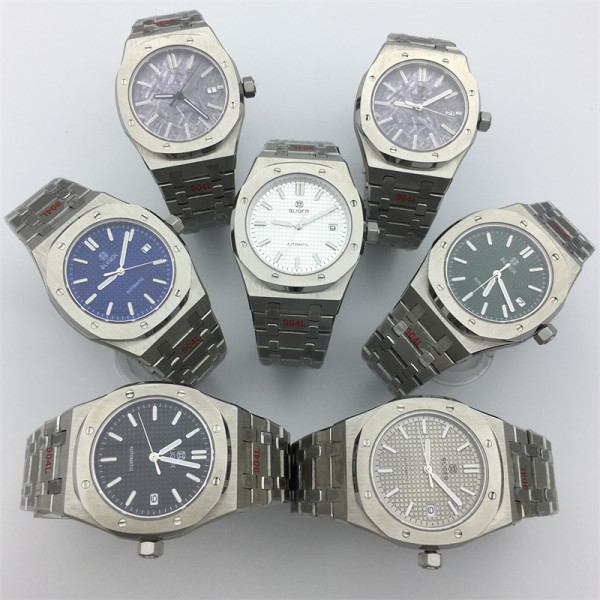 BLIGER 41mm Stainless Steel NH35 Automatic Mechanical Men's Watch Sapphire glass Date Luminous Dial 10ATM Waterproof Watch