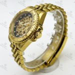 BLIGER 40MM Luxury Full Gold Hollow-out Skeleton NH71 Automatic Watch For Men Sapphire Glass Waterproof Diving Reloj Hombre
