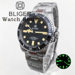 BLIGER 36mm 38mm NH35A PT5000 Mechanical Automatic Diving Watch Vintage Dial Luminous Sapphire Glass Deep Waterproof Men's Watch
