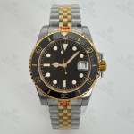 BLIGER 40mm NH35 Automatic Movement Men's Diver Watches Black Dial Sapphire Glass Ceramic Bezel Stainless Silver Rose Gold strap