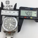 BLIGER 40mm NH35 Grey Sunburst Dial Men's Stainless Steel Automatic Watch Sapphire Date Wristwatch Screw Crown Luminous
