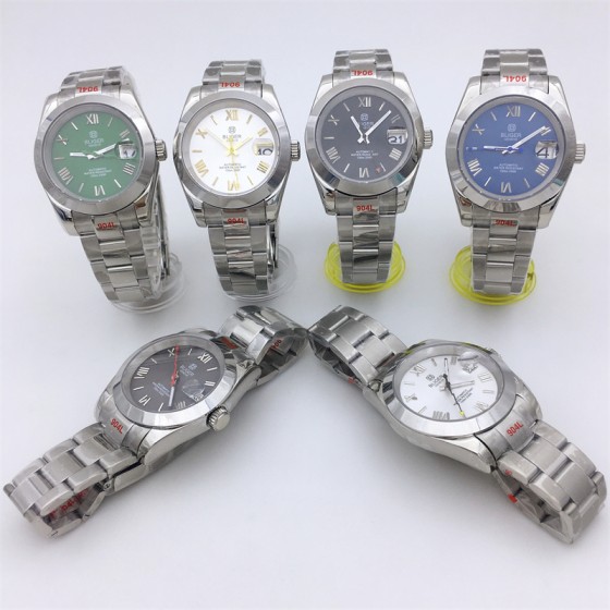 BLIGER 36mm/39mm NH35 Automatic Mechanica Watch For Men Polished Bezel Sapphire Glass Roman Numerals Index Dial 100M Waterproof