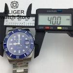 BLIGER 40mm Casual Men's Mechanical Watch Fit NH35 PT5000 MIYOTA8215 Movement Sapphire Glass blue dial Stainless Steel bracelet